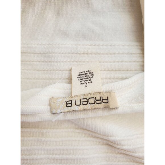 Vintage Arden B White Textured Ribbed Bodycon Sleeveless Mini Dress Small - Picture 4 of 8